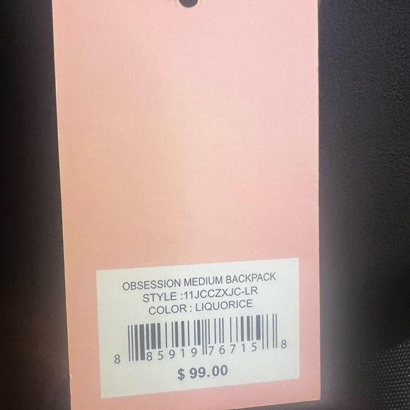 JUICY COUTURE Obsession Backpack Black Licorice Bling Logo Rhinestones Bag Y2K - Picture 12 of 14